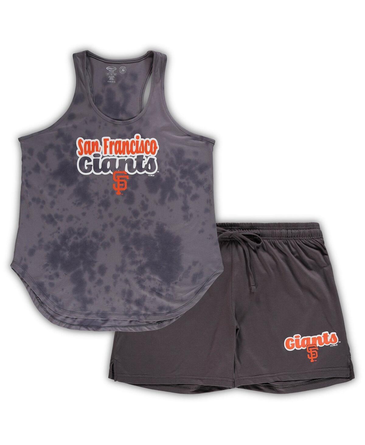 Womens Concepts Sport Charcoal San Francisco Giants Plus Size Cloud Tank Top & Shorts Sleep Set Product Image