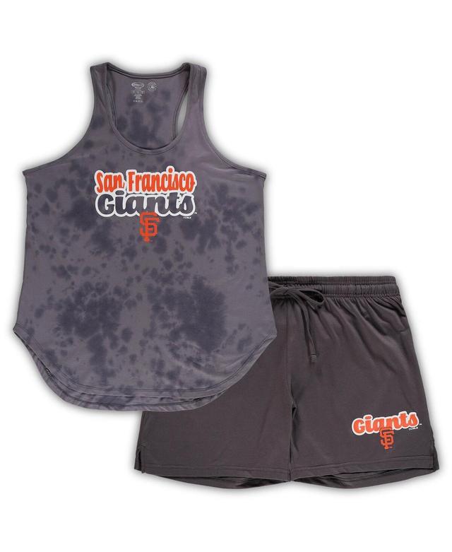 Womens Concepts Sport Charcoal San Francisco Giants Plus Size Cloud Tank Top and Shorts Sleep Set Product Image