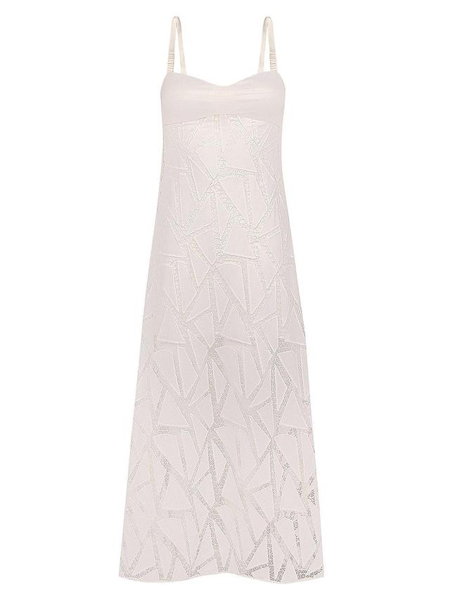 Womens Solid Eleni Geometric Lace Maxi Dress Product Image