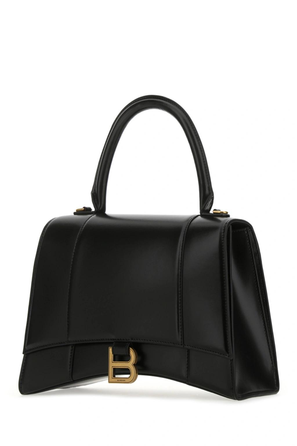 BALENCIAGA Hourglass Medium Top Handle Bag In Black Product Image