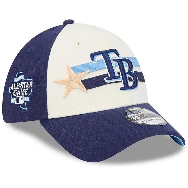 Mens New Era Cream/Navy Tampa Bay Rays 2024 MLB All-Star Game Workout 39THIRTY Flex Hat Product Image