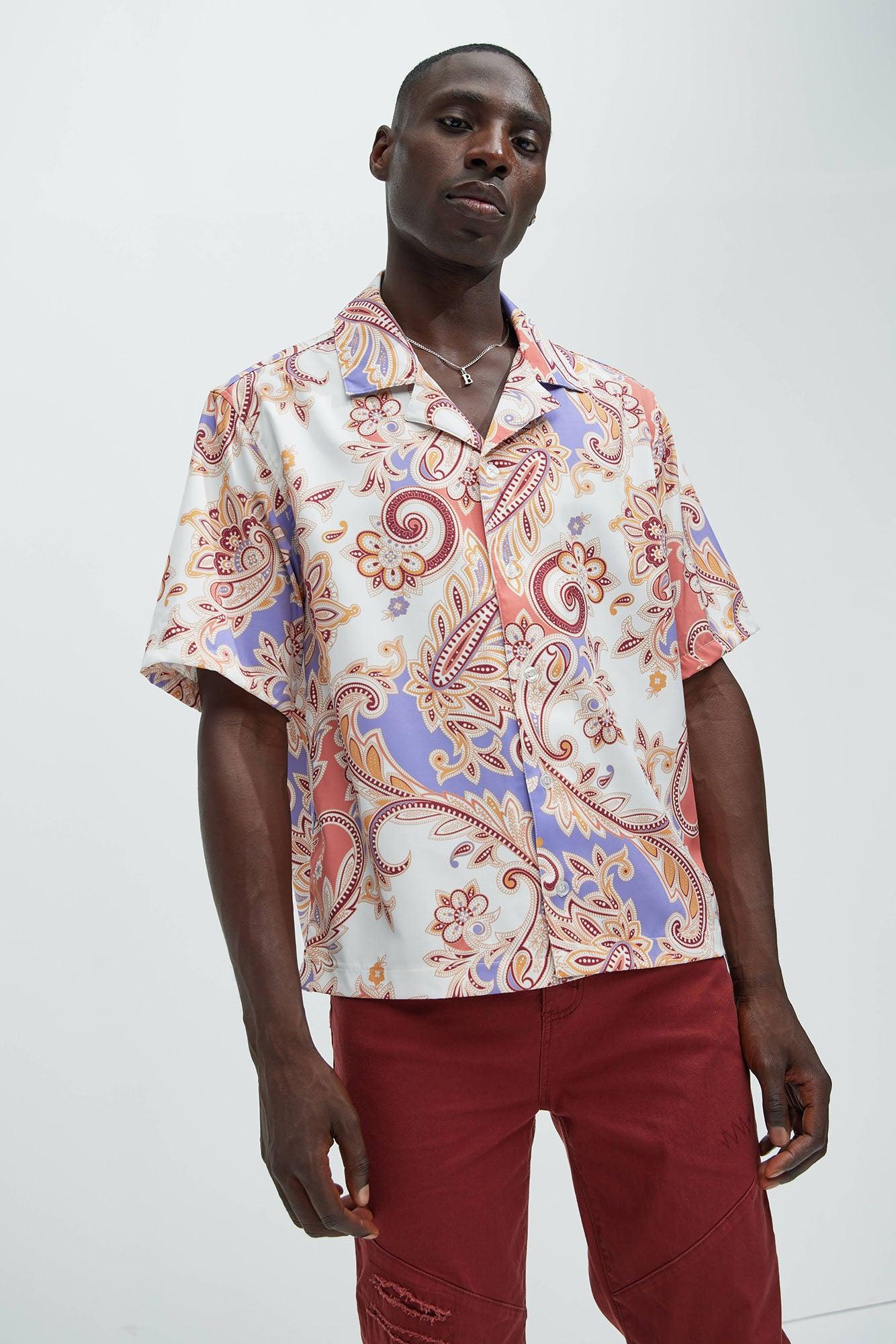 Maison Paisley Shirt - Mauve/combo Product Image