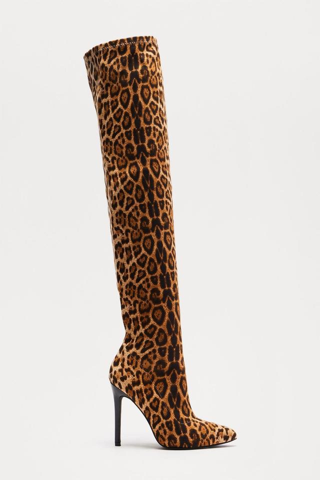 Katya Thigh High Boots - Leopard Product Image