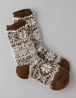 AE Snowy Fair Isle Crew Socks Product Image