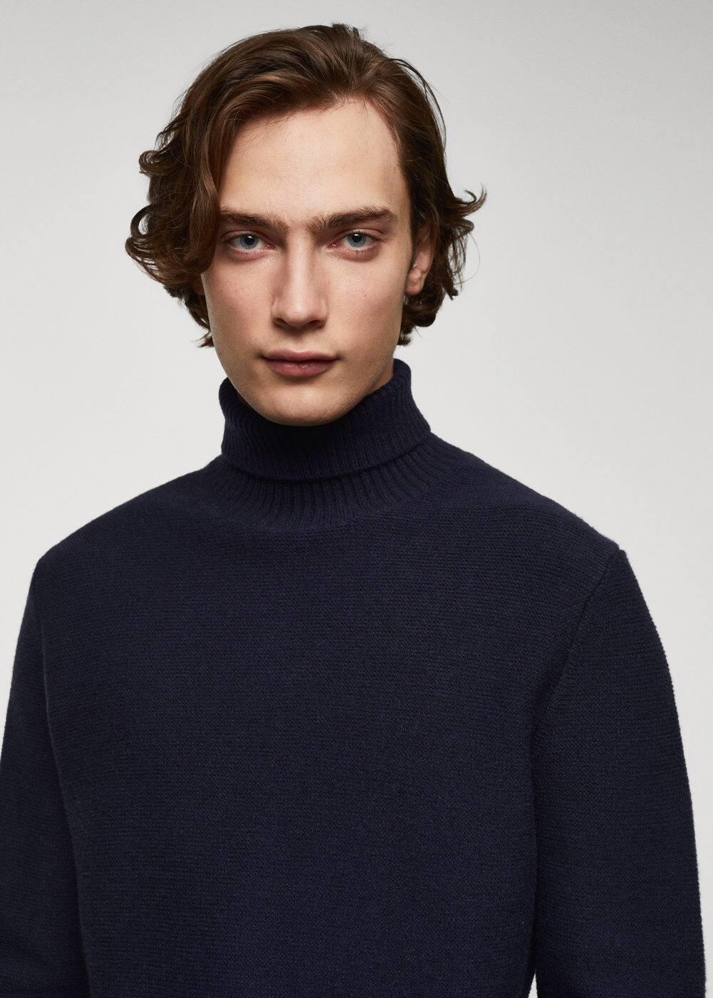 MANGO MAN - Turtleneck knit sweater dark navyMen Product Image