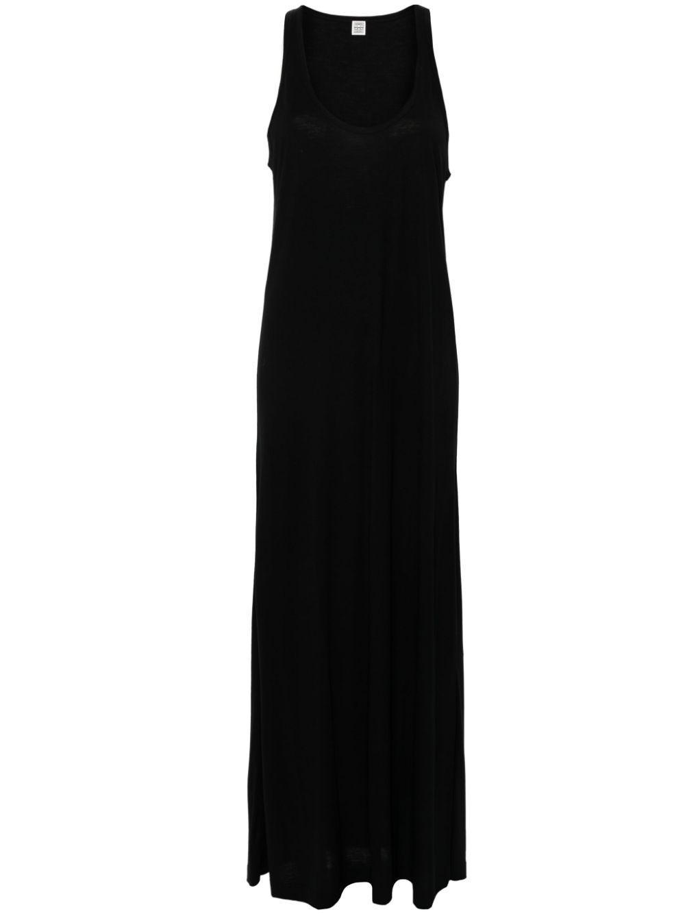 TOTÊME Scoop-neck Sleeveless Sable Maxi Dress In 200 Black Product Image