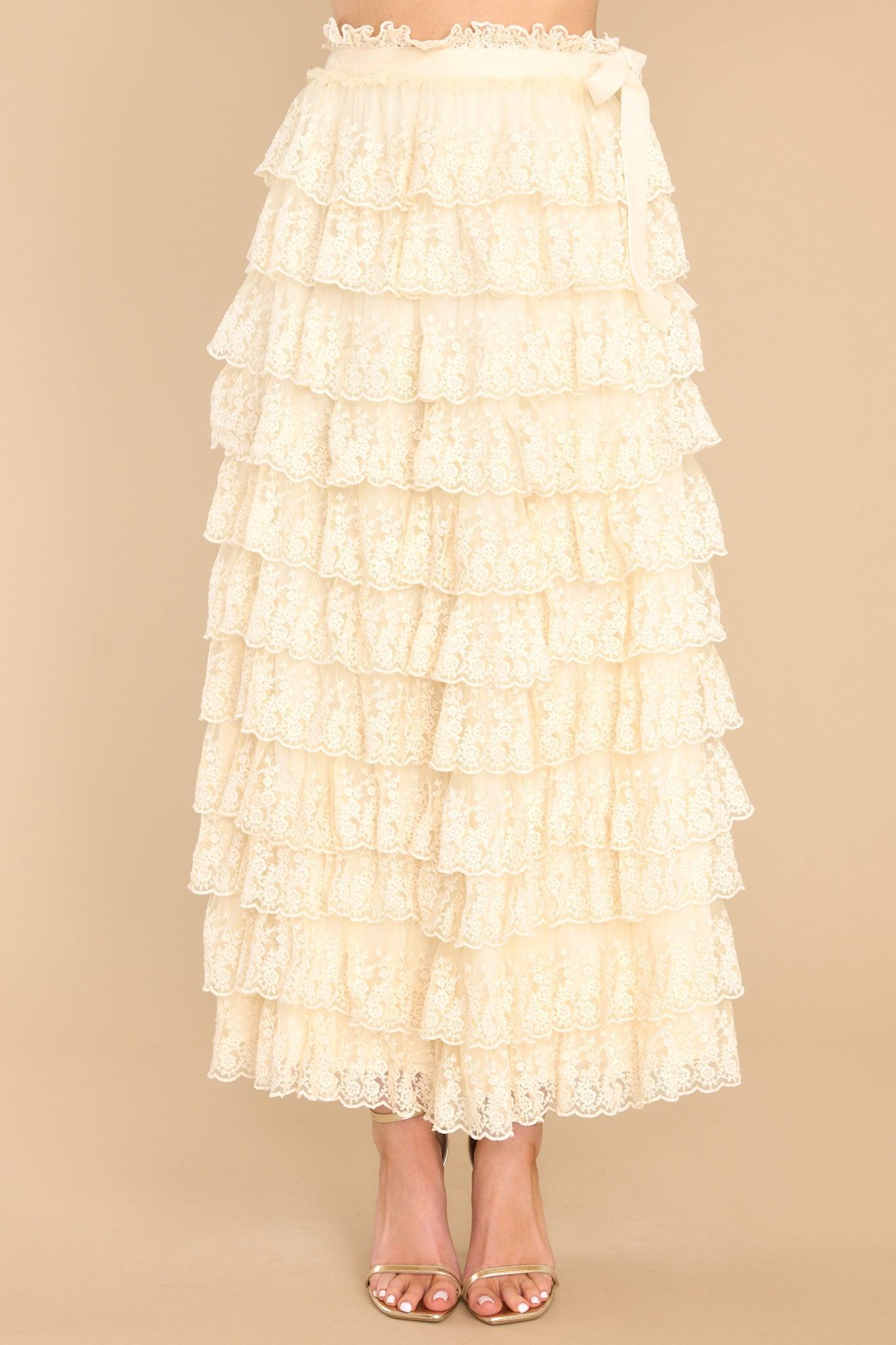 Dover Cream Maxi Skirt White Product Image