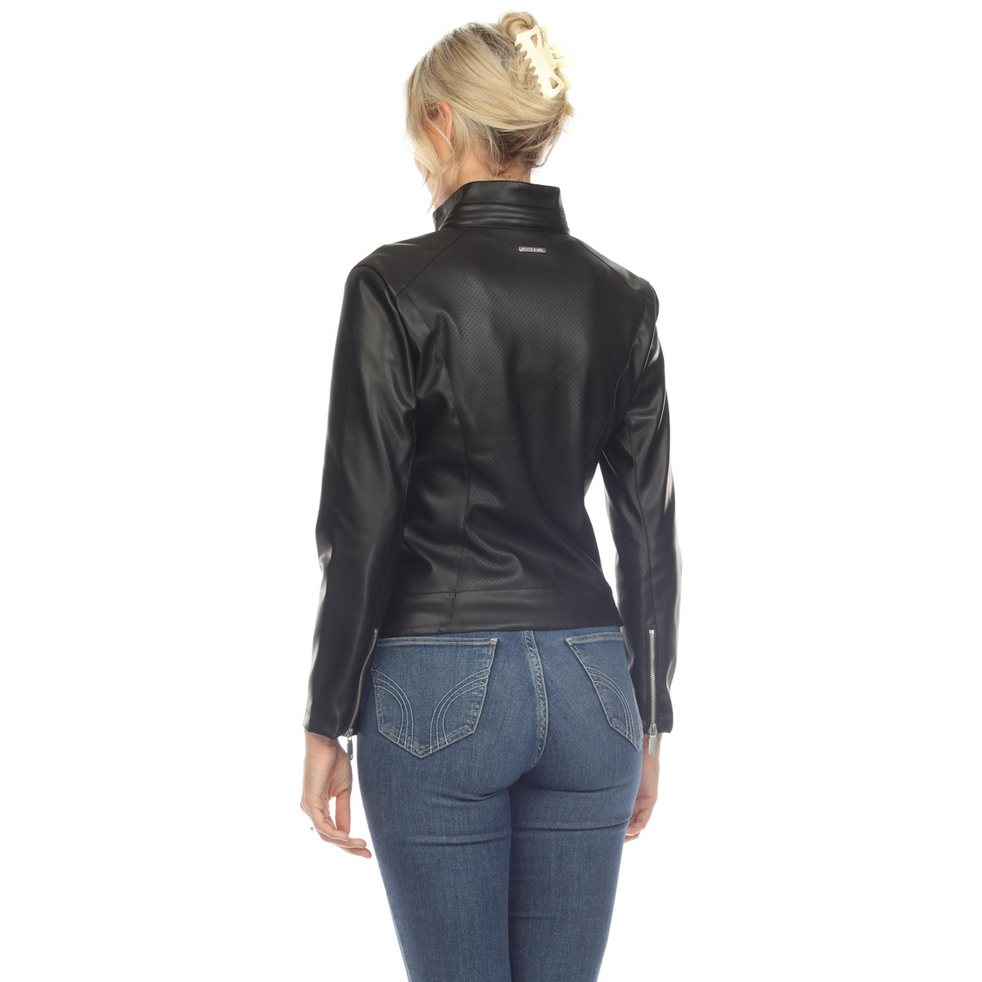 Classic Biker Faux Leather Jacket Product Image