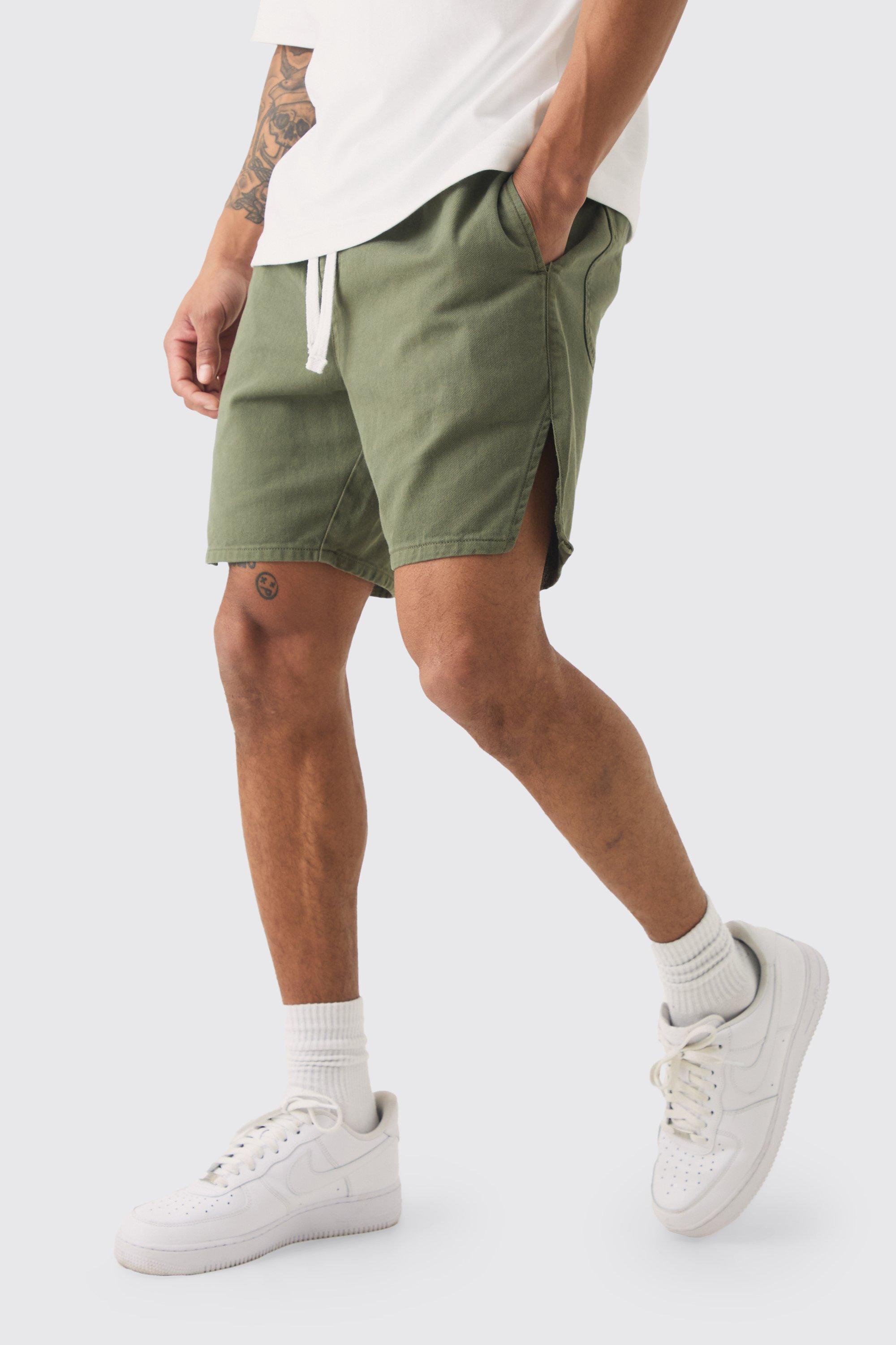 Elasticated Waist Contrast Drawcord Split Hem Shorts | boohooMAN USA Product Image