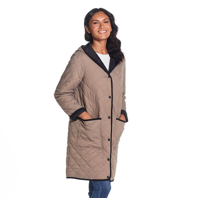 Womens Weathercast Quilted Reversible Duffle Jacket Product Image