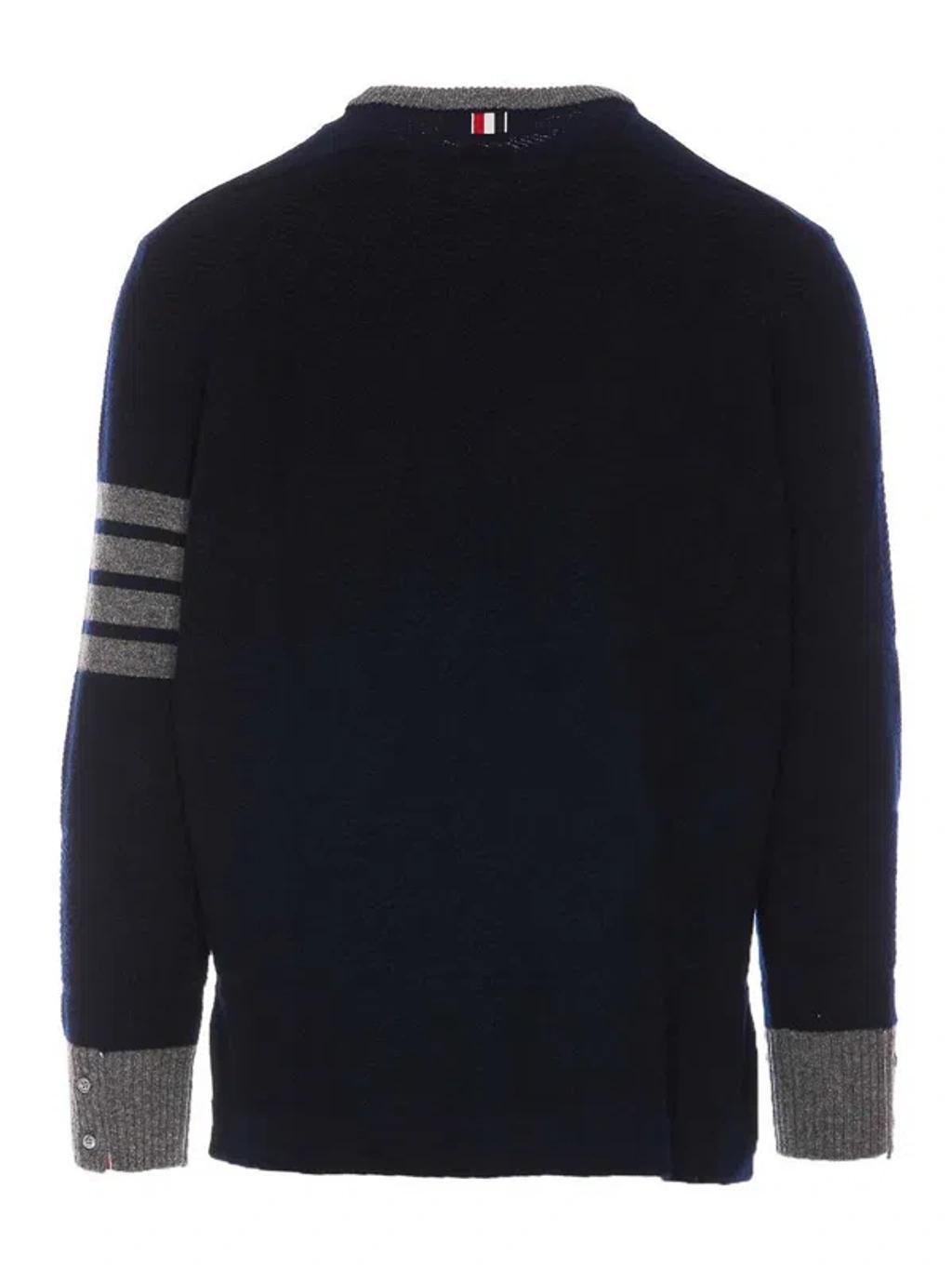 THOM BROWNE 4bar Sweater In Blue Product Image