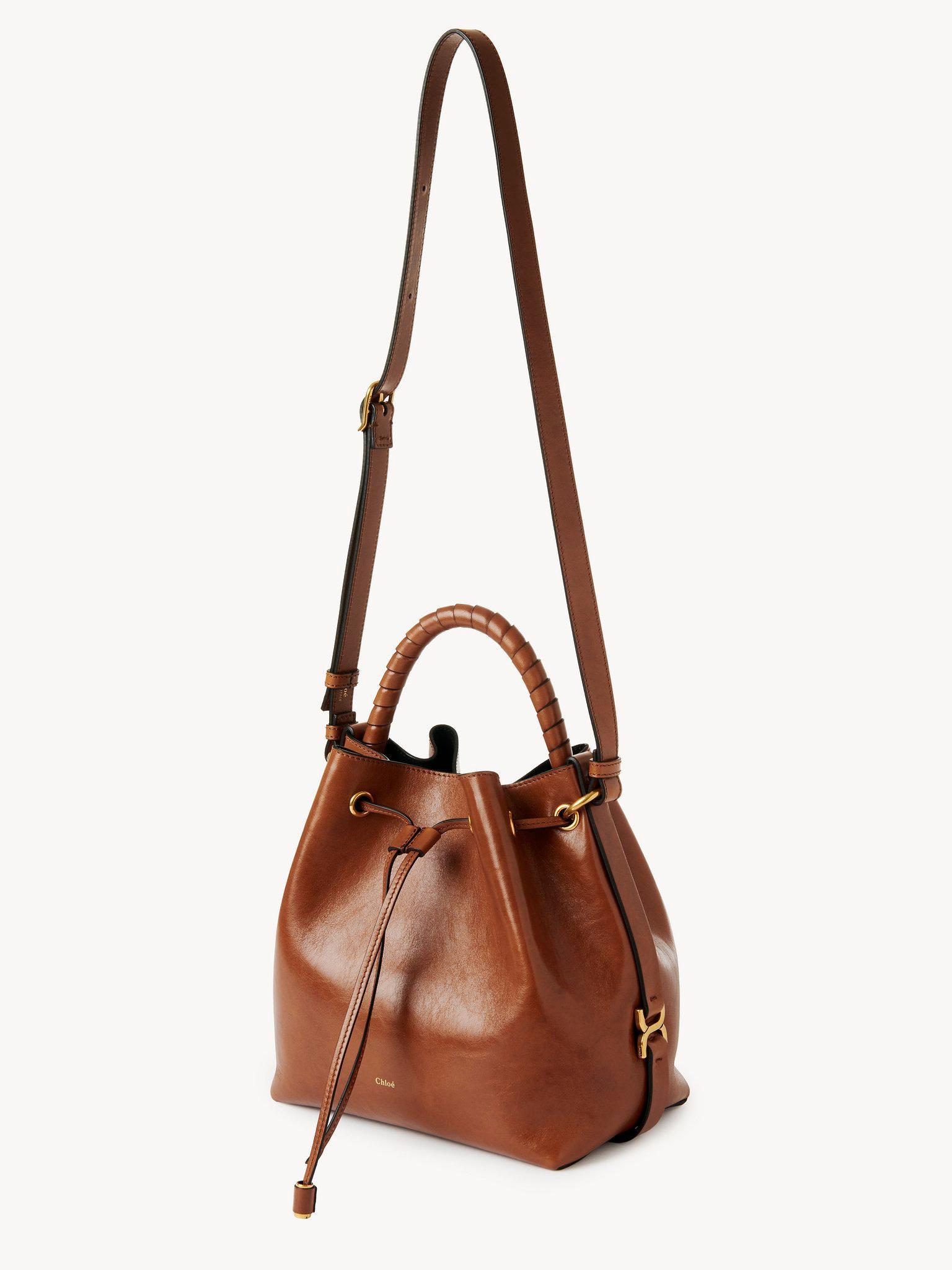 Marcie bucket bag in shiny leather Product Image