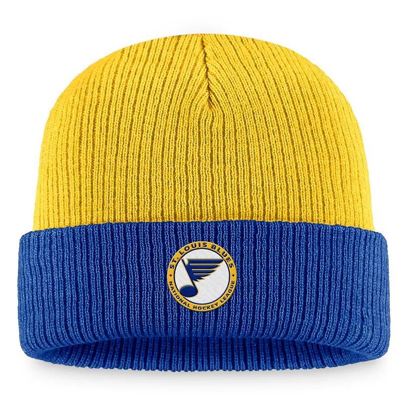 Mens Fanatics Branded /Blue St. Louis Blues Heritage Vintage Cuffed Knit Hat Product Image