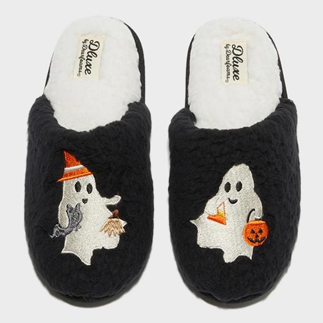 dluxe by dearfoams Womens Ghost Slide Slippers - Black L Product Image