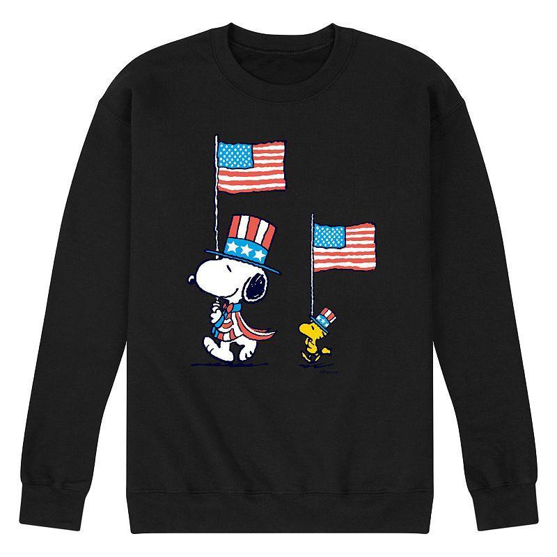 Mens Peanuts Snoopy Woodstock March Fleece Sweatshirt Purple Product Image