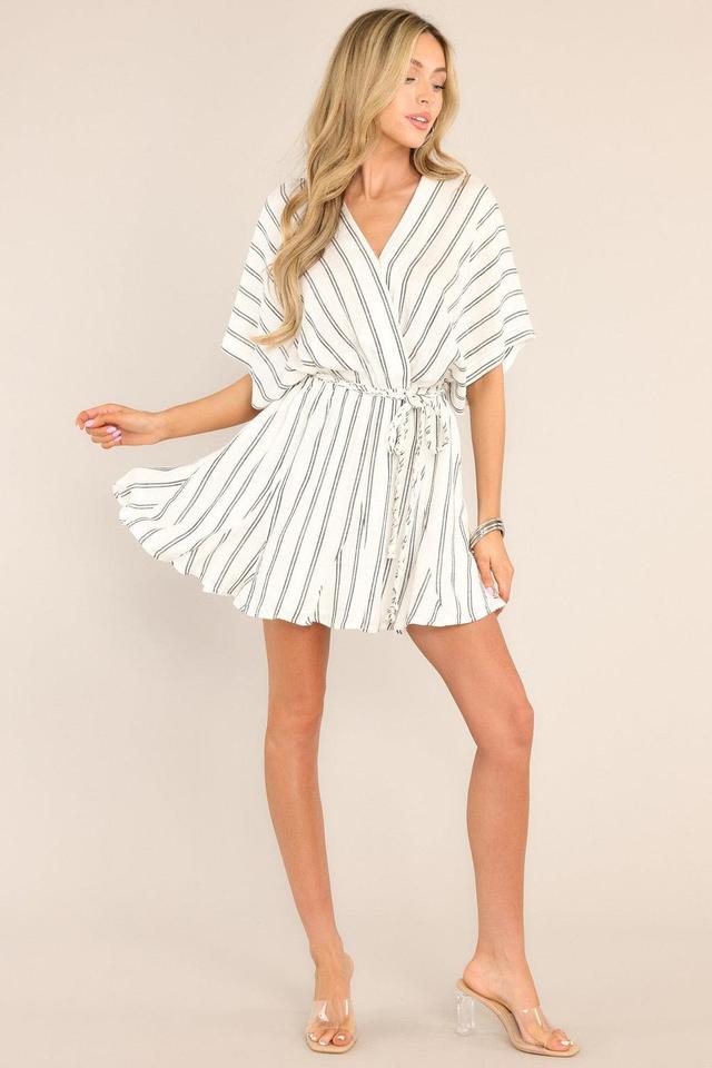 Everyday Love White & Black Stripe Mini Dress Product Image