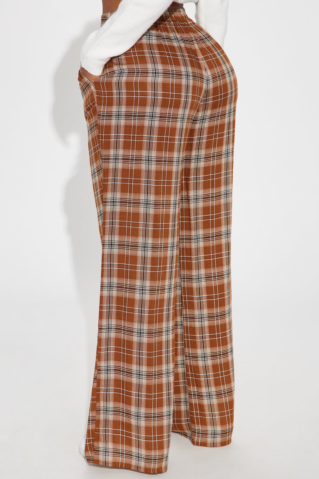 Hunter Plaid Boxer Pant - Brown Product Image