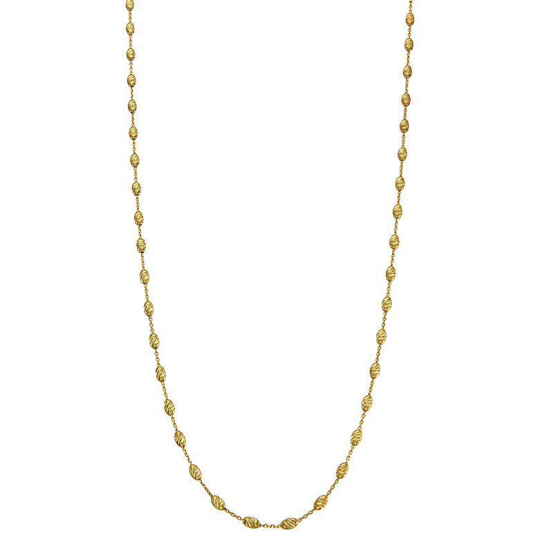 Primavera 24k Gold Over Silver Oval Beaded Station Chain Necklace, Womens Multicolor Product Image