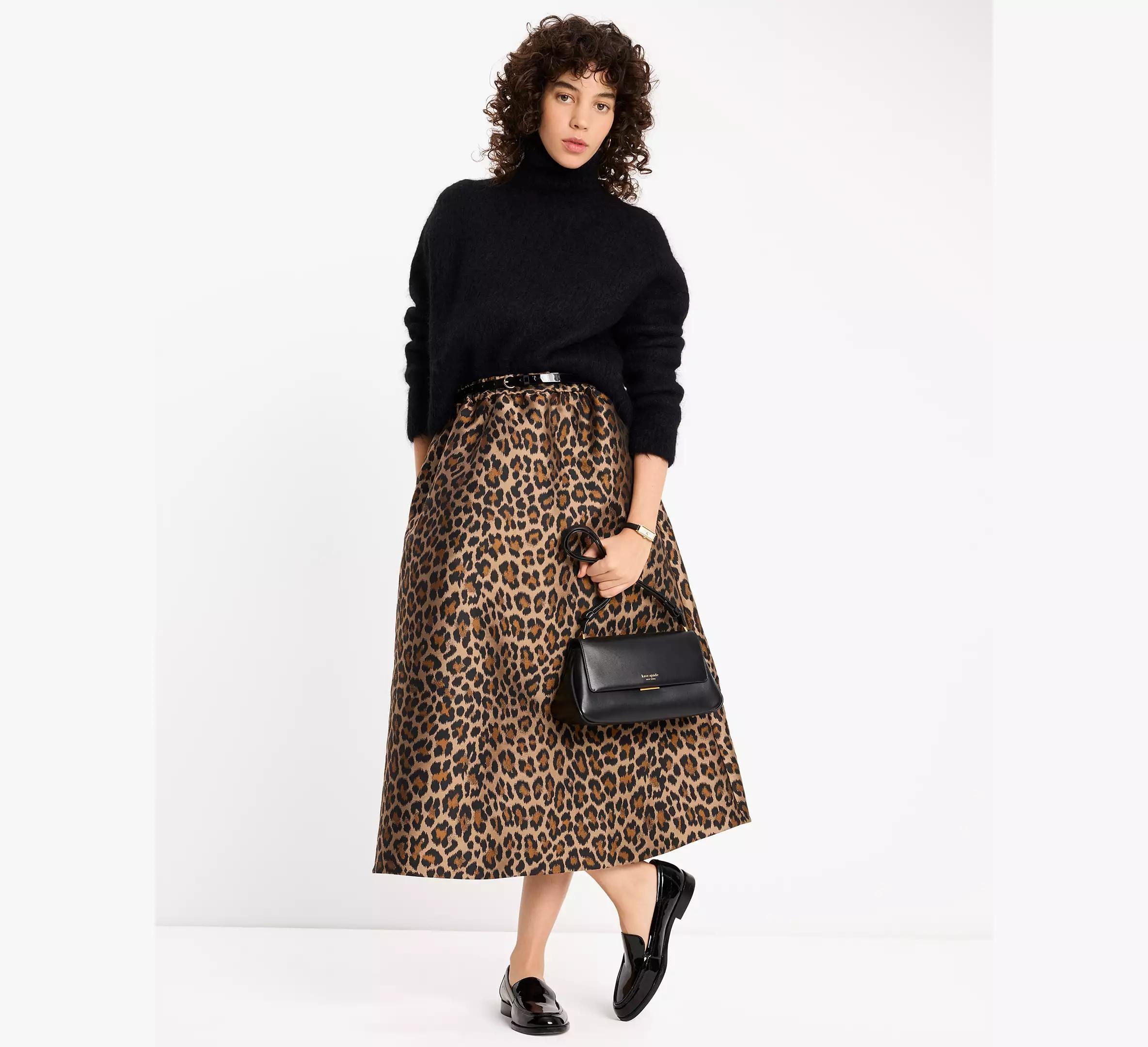 Classic Leopard Midi Skirt Product Image