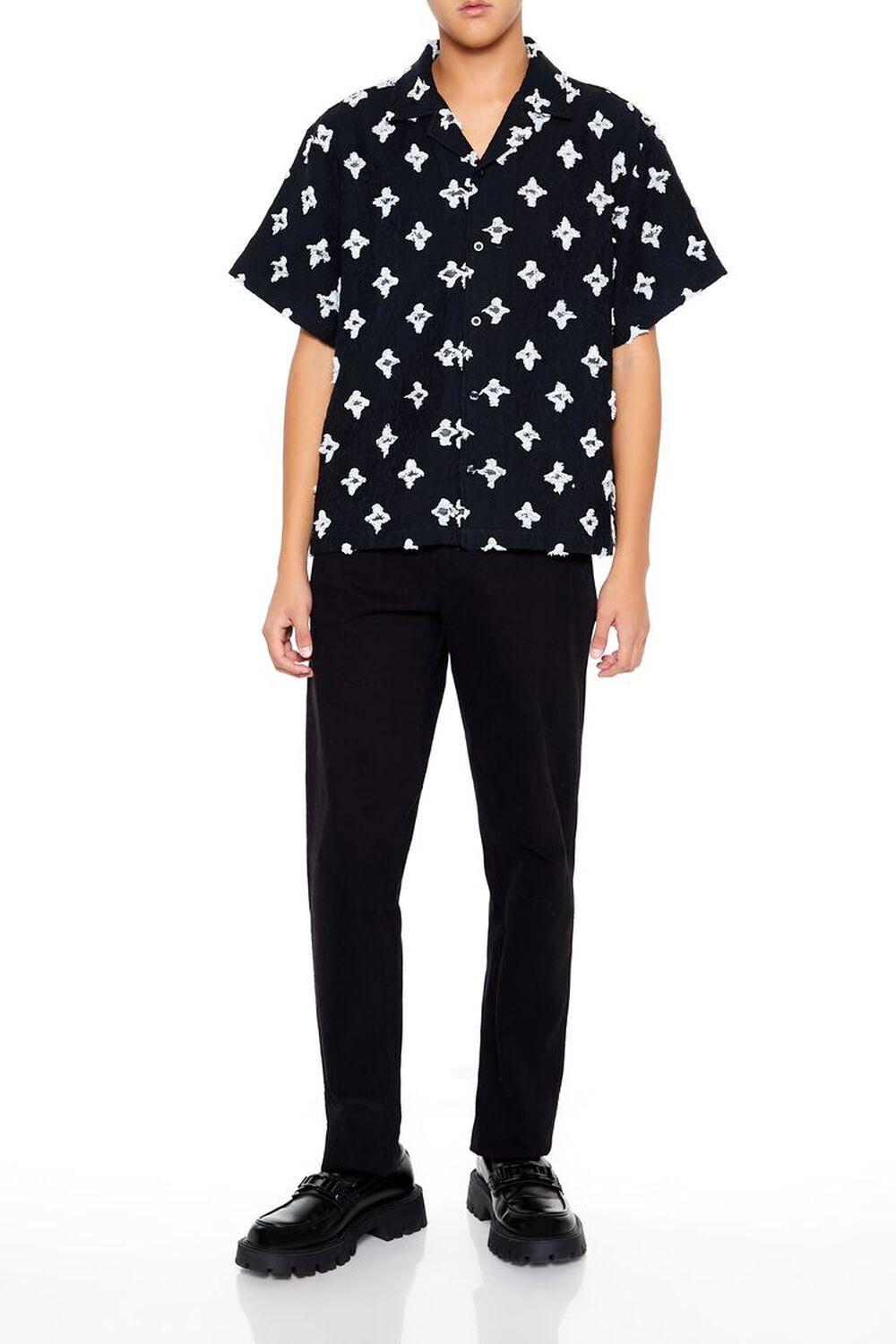 Textured Geo Cropped Shirt | Forever 21 Product Image