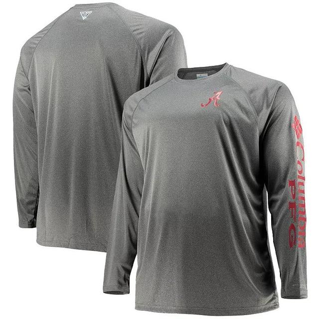 Mens Columbia Charcoal Alabama Crimson Tide Big & Tall Terminal Tackle Omni-Shade Long Sleeve Raglan T-Shirt Product Image