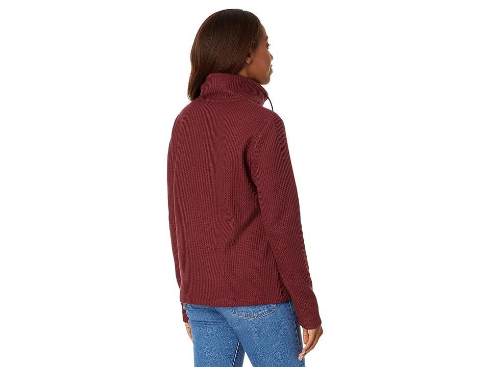 L.L.Bean Signature Brushed-Back Waffle Anorak Heather) Women's Clothing Product Image