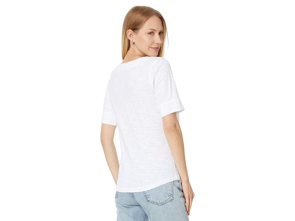 Mod-o-doc Half Sleeve Split Neck Relaxed Tee Women's Clothing Product Image