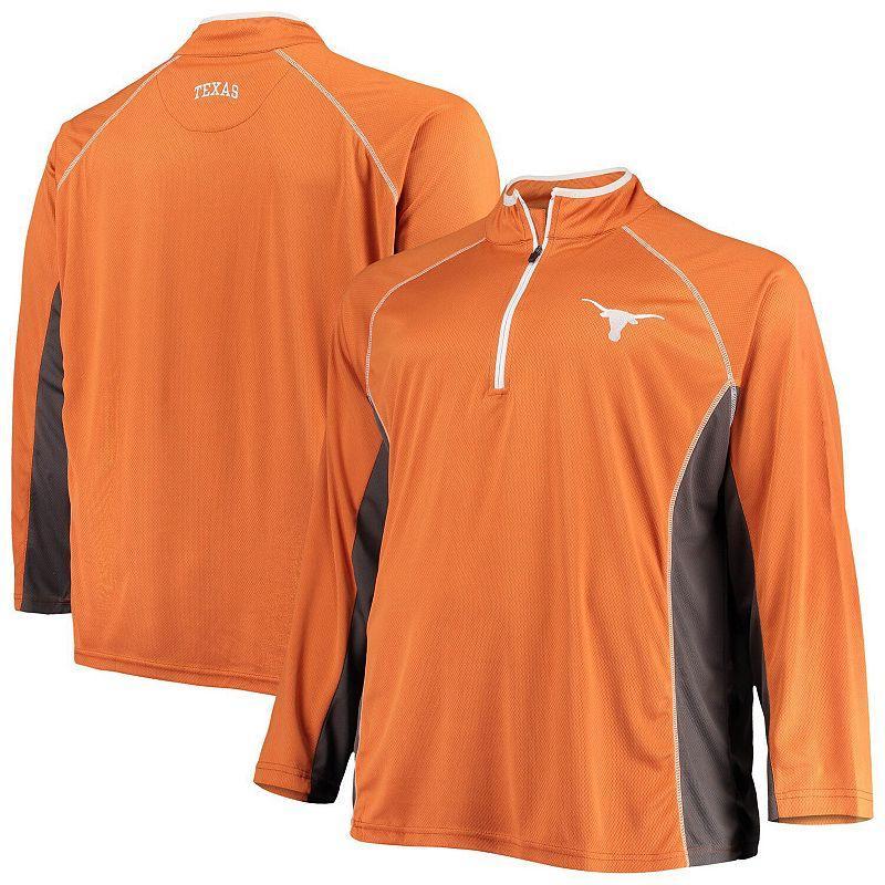 Mens Texas Orange Texas Longhorns Big & Tall Textured Raglan Quarter-Zip Jacket Product Image