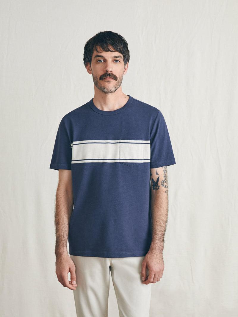 Surf Stripe Sunwashed Tee (Tall) - Dune Navy Product Image