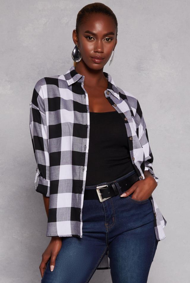 Womens Buffalo Plaid Tunic Shirt Product Image