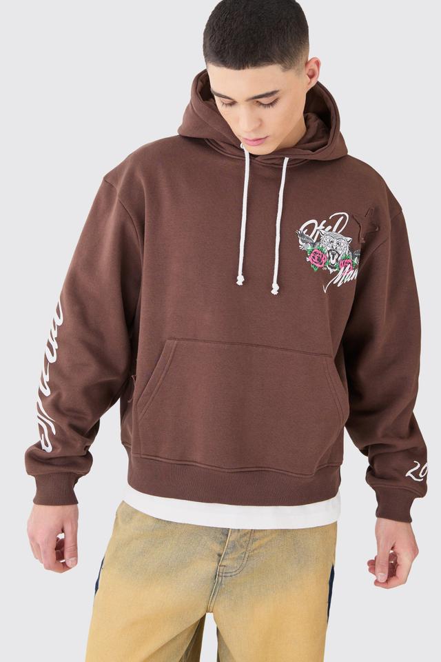 Oversized Boxy Tiger Hoodie | boohooMAN USA Product Image