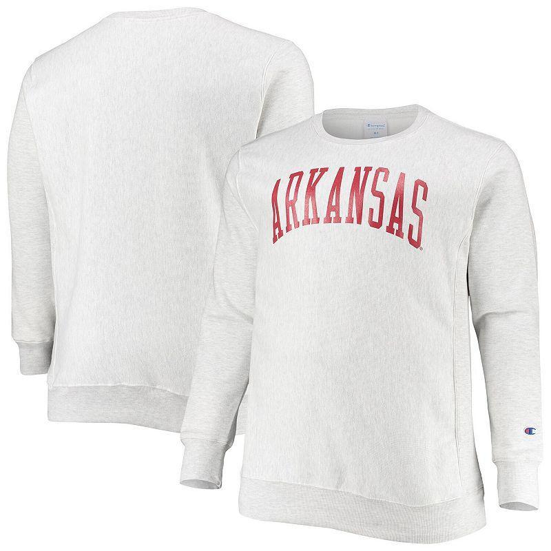 Mens Champion Heathered Gray Arkansas Razorbacks Arch Reverse Weave Pullover Sweatshirt Product Image