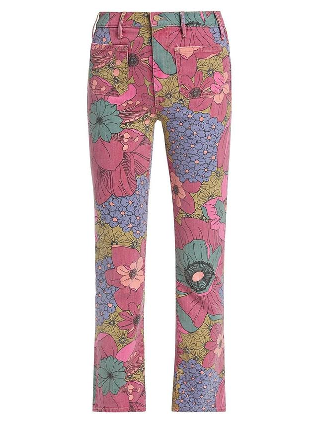 Womens The Insider Floral Print Flood Jeans Product Image