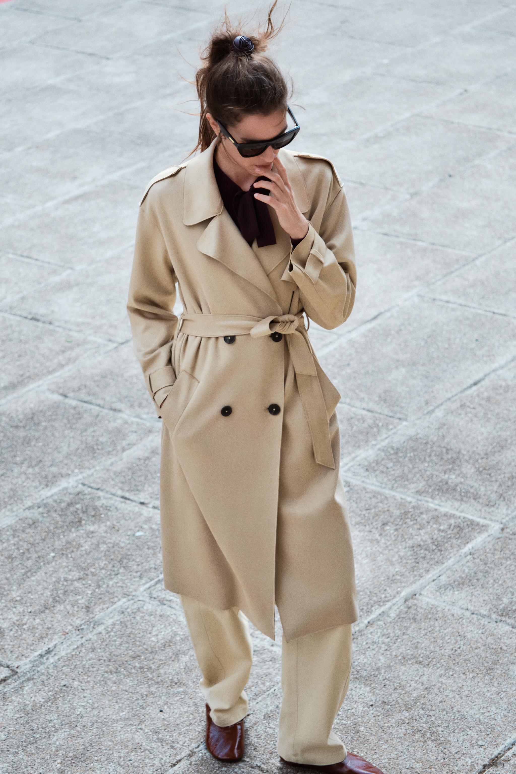 FAUX SUEDE TRENCH COAT Product Image