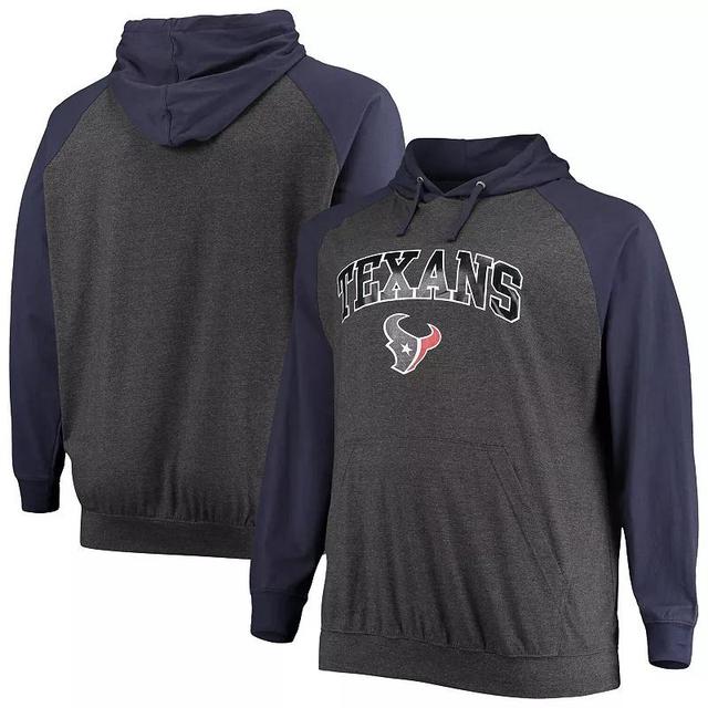 Mens Fanatics Navy Houston Texans Big and Tall Lightweight Raglan Pullover Hoodie - Navy Product Image