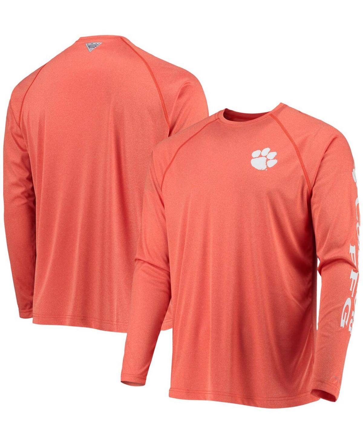 Mens Columbia Clemson Tigers Terminal Tackle Omni-Shade Raglan Long Sleeve T-Shirt Product Image