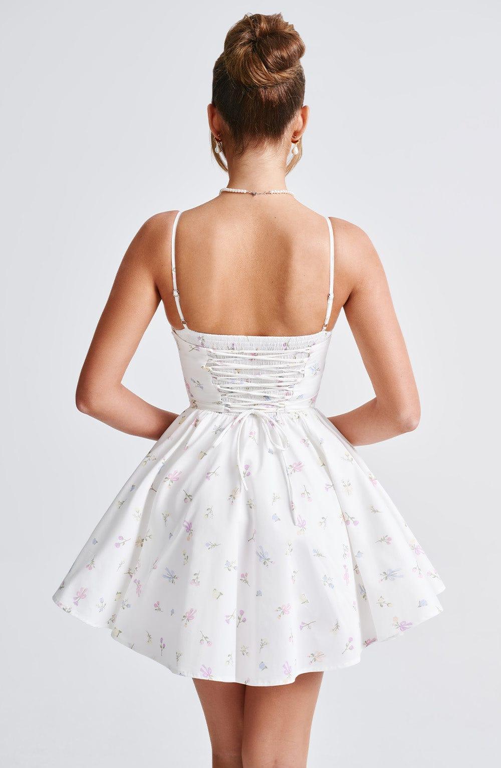 Analeigh Mini Dress - White Multi Floral Print Product Image