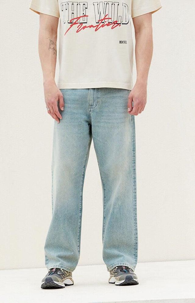 Men's Light Wash Baggy Jeans 30W x 30L Product Image