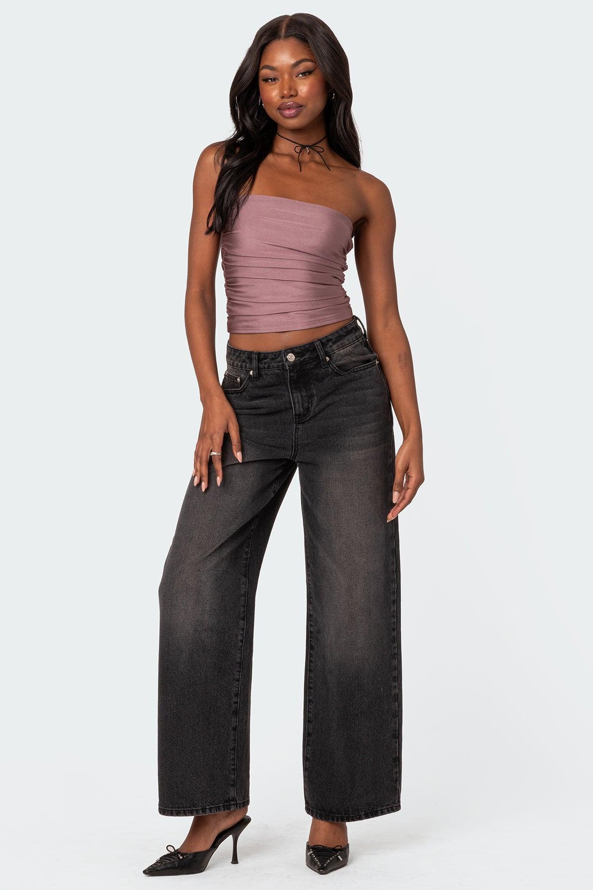 Maxeen Shiny Gathered Tube Top Product Image