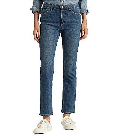 Lauren Ralph Lauren Petite Mid-Rise Straight Jean, Petite & Petite Short Lengths Product Image