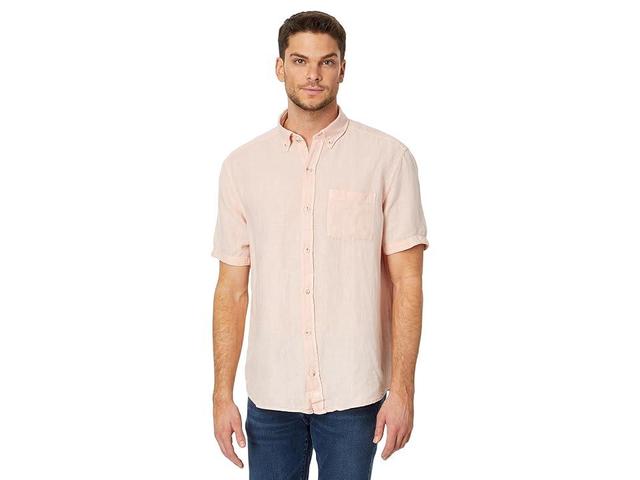 Johnston & Murphy Short Sleeve Antique Dyed Shirt (Melon) Men's Jacket Product Image