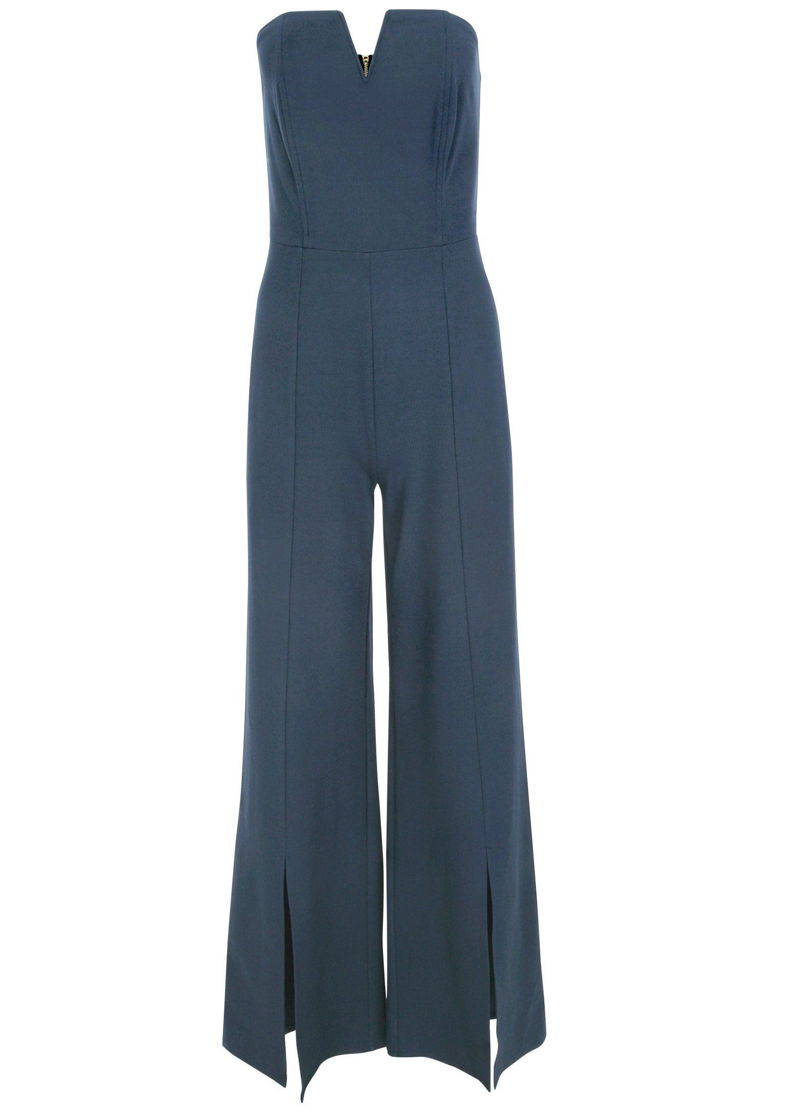 Front Slit Jumpsuit  - Navy Product Image