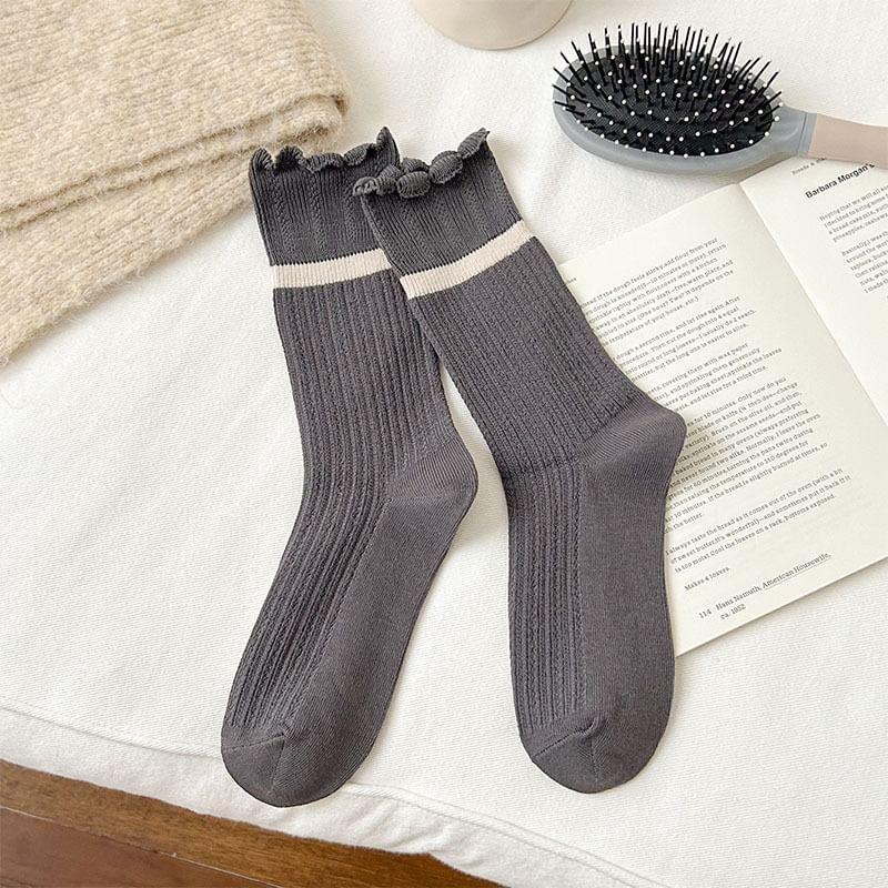 Contrast Trim Socks / Set Product Image