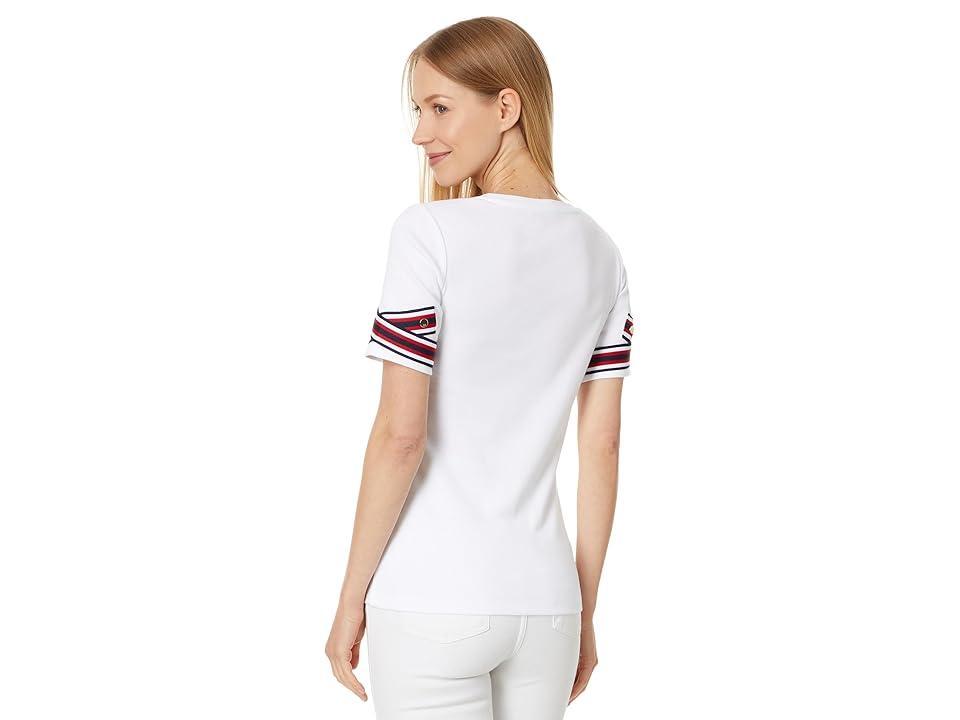 Tommy Hilfiger Global Short Sleeve Top (Bright ) Women's Clothing Product Image