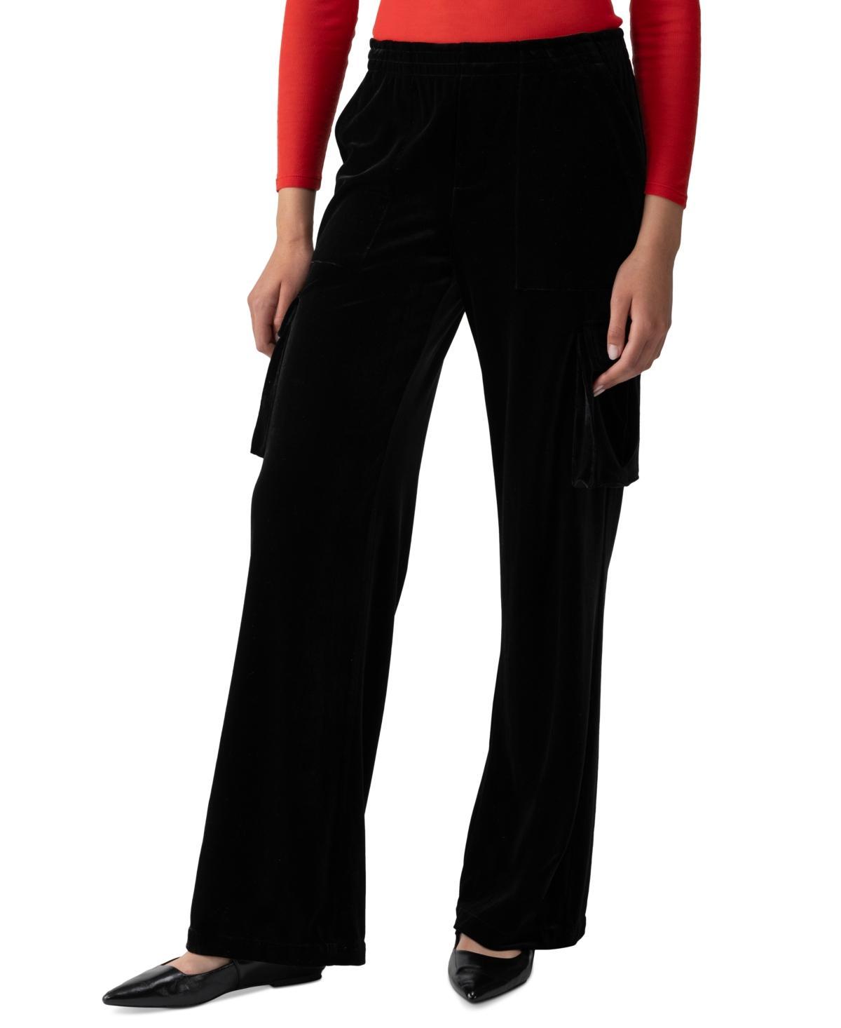 Sanctuary Womens High Rise Velvet Cargo Pants Product Image