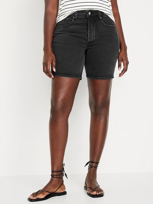 High-Waisted OG Button-Fly Jean Shorts -- 7-inch inseam Product Image