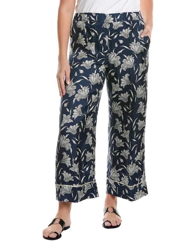 Weekend  Plus Nabulus Long Silk Trouser In Blue Product Image