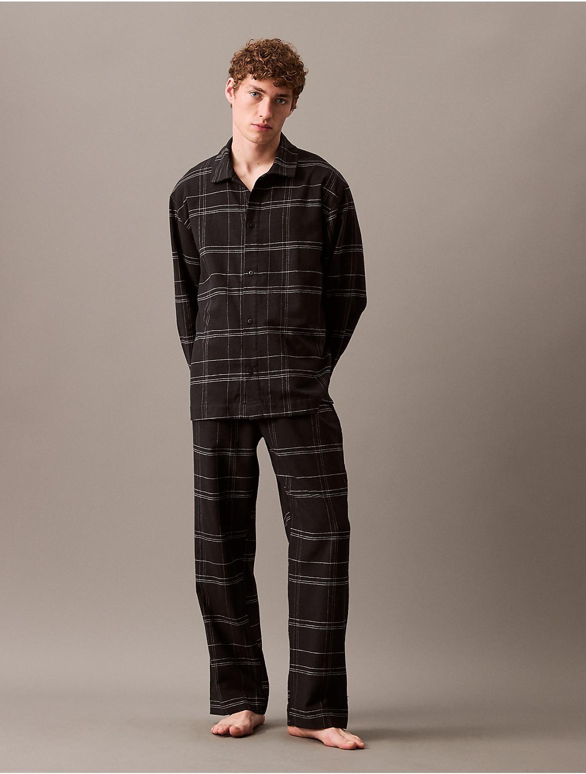 Calvin Klein Mens Flannel Sleep Pants - Black - S Product Image