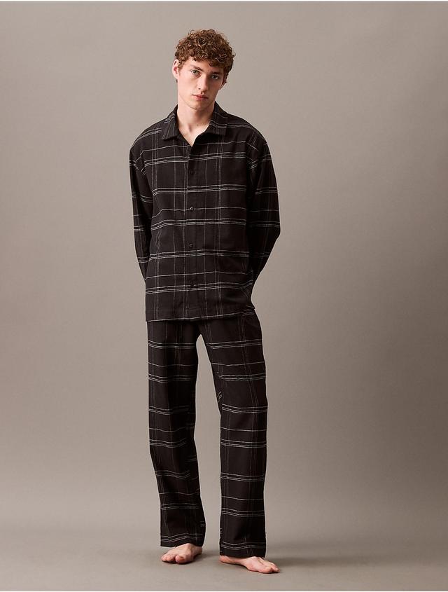 Calvin Klein Mens Flannel Sleep Pants - Black - S Product Image