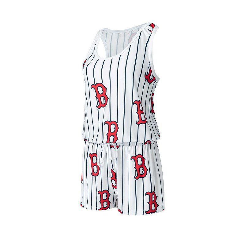 Womens Concepts Sport White Boston Red Sox Reel Pinstripe Knit Romper Product Image